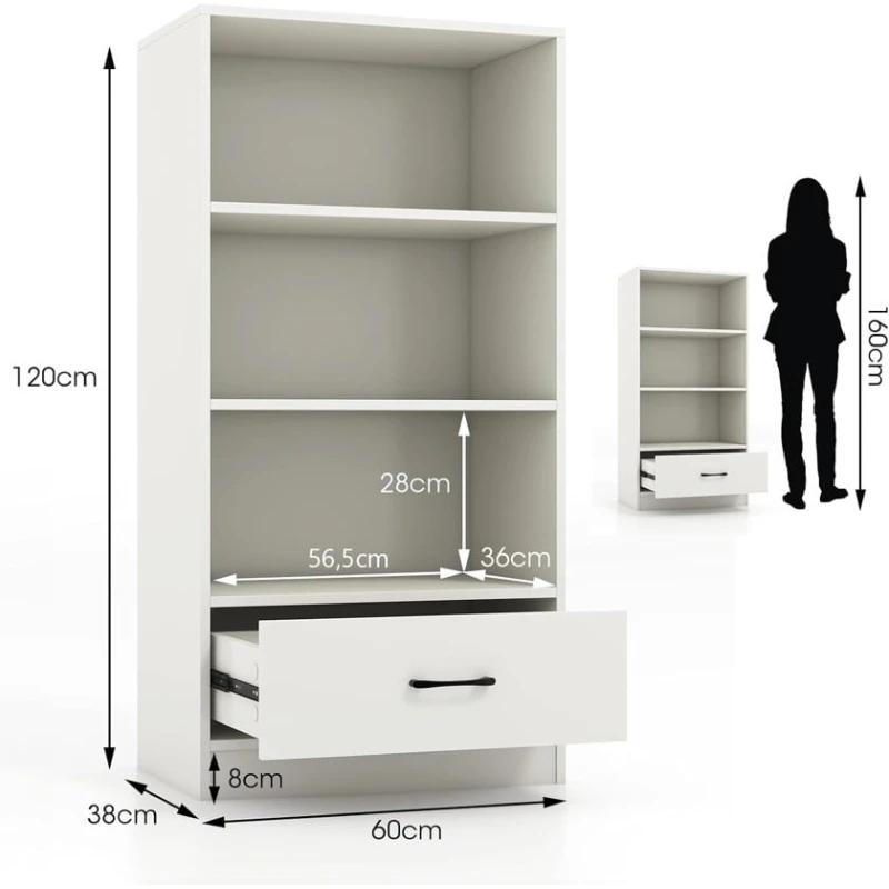 Шкаф ev_12116107, ламинат, белый, 120x60x38 см