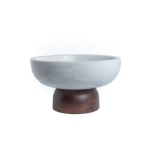 Meyvə qabı Hom-me 105604, 30x17 sm, taxta/mərmər, ağ/qəhvəyi