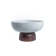 Meyvə qabı Hom-me 105604, 30x17 sm, taxta/mərmər, ağ/qəhvəyi