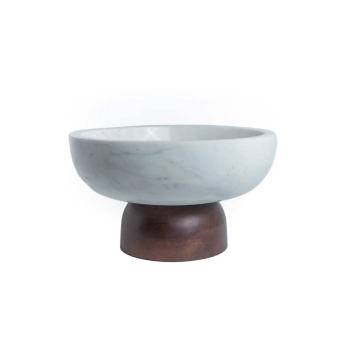 Фруктовница Hom-me 105604, 30x17 см, дерево/мрамор, белый/коричневый Фруктовница Hom-me 105604, 30x17 см, дерево/мрамор, белый/коричневый