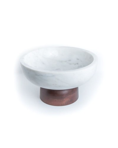 Meyvə qabı Hom-me 105604, 30x17 sm, taxta/mərmər, ağ/qəhvəyi