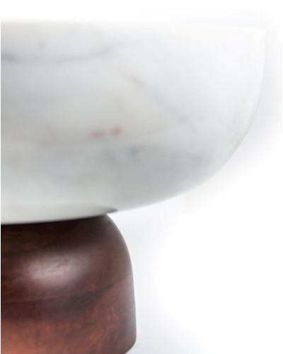 Meyvə qabı Hom-me 105604, 30x17 sm, taxta/mərmər, ağ/qəhvəyi