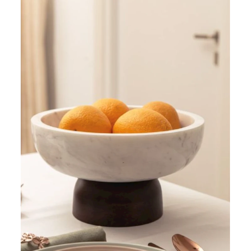 Фруктовница Hom-me 105604, 30x17 см, дерево/мрамор, белый/коричневый Фруктовница Hom-me 105604, 30x17 см, дерево/мрамор, белый/коричневый