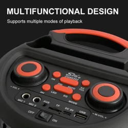 Портативная колонка ZQS6302 с RGB-подсветкой, беспроводным микрофоном и большим TWS-наушником ZQS6302