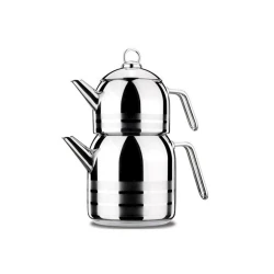 Набор заварочных чайников Korkmaz Mega A091, 2 шт, нержавеющая сталь, с крышкой, серебристый