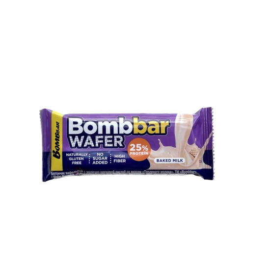 Протеиновый батончик Bombbar Wafer Baked Milk, 32 г Протеиновый батончик Bombbar Wafer Baked Milk, 32 г