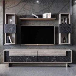 Тумба под ТВ 020, ЛДСП, светло-серая/черная Тумба под ТВ 020, ЛДСП, светло-серая/черная