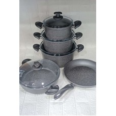 Qazan dəsti 300, boz, 9 parça