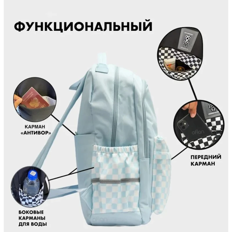 Məktəbli bel çantası 9107 mavi