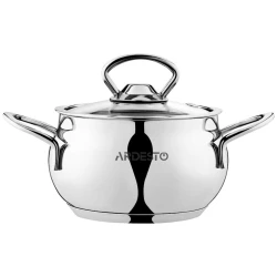 Кастрюля Ardesto Black Mars AR0706S, 1.1 л, серебристая, с крышкой