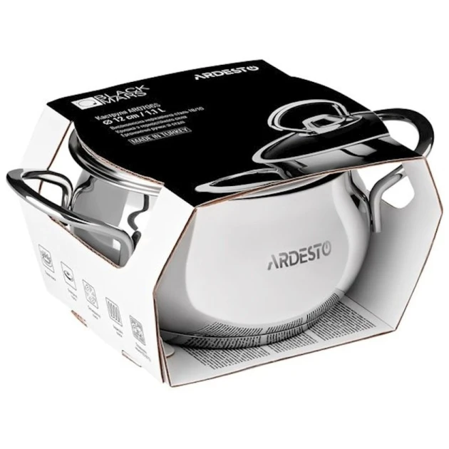 Кастрюля Ardesto Black Mars AR0706S, 1.1 л, серебристая, с крышкой Кастрюля Ardesto Black Mars AR0706S, 1.1 л, серебристая, с крышкой