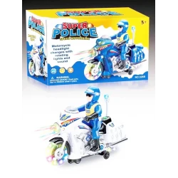 Мотоцикл Super Police 326B, пластик, белый, 3+ лет