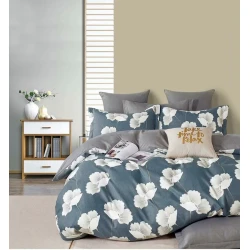 Комплект постельного белья Zarina Home SHA-00003247, евро, разноцветный, ранфорс, пододеяльник 200x230 см, простыня 250x250 см, наволочки 50х70 см/2 шт