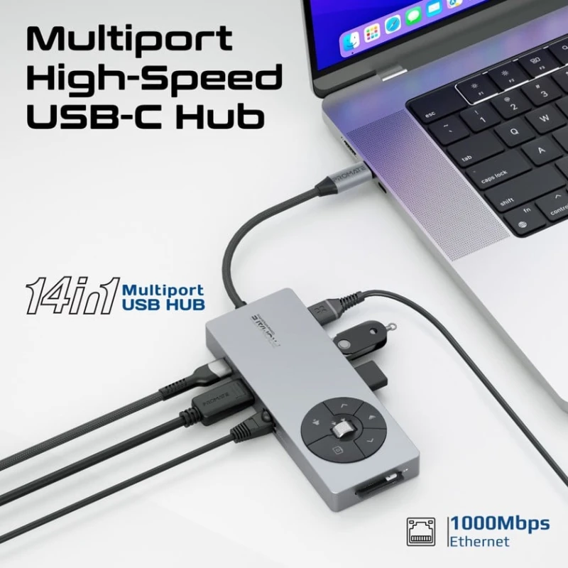USB хаб Promate Comandhub Pro 14in1