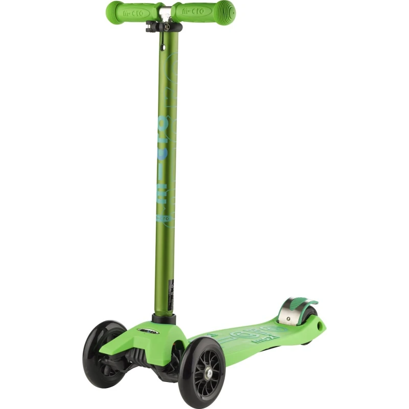 Üç təkərli samokat Micro Maxi Deluxe Green, yaşıl, alüminium, plastik, 5-12 yaş, 60x27x16 sm, təkərlər 120/80 mm, 2600 q
