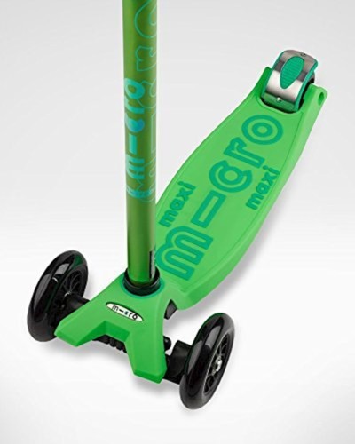 Üç təkərli samokat Micro Maxi Deluxe Green, yaşıl, alüminium, plastik, 5-12 yaş, 60x27x16 sm, təkərlər 120/80 mm, 2600 q