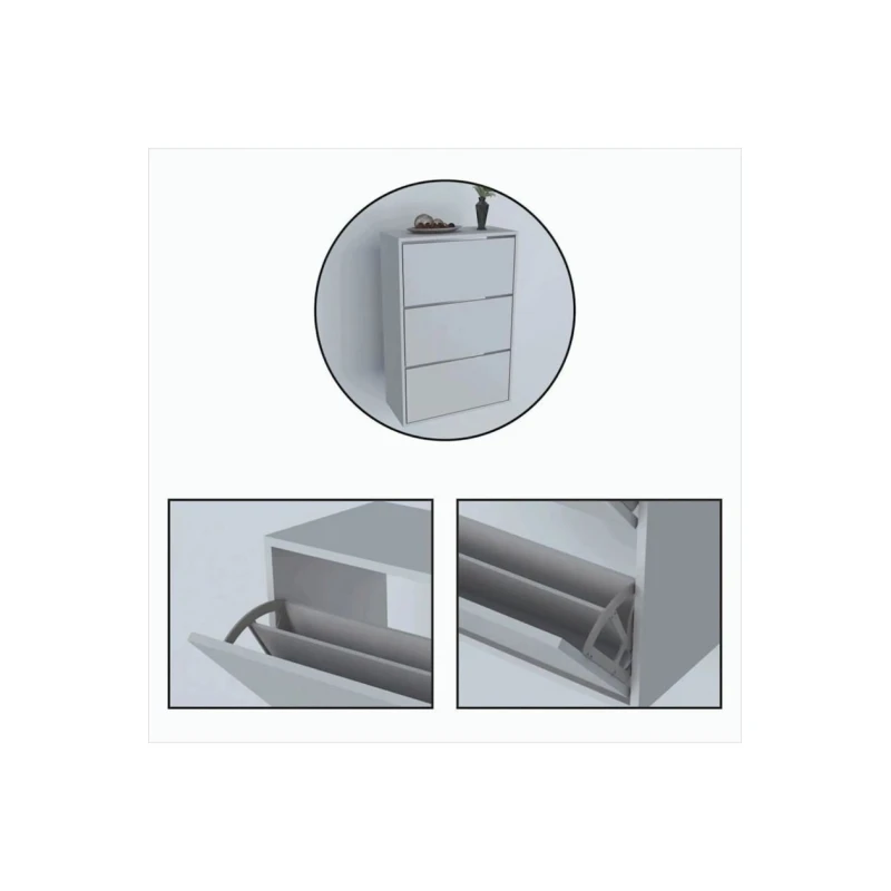 Тумба для обуви Moon ev_12115500, ЛДСП, белая, 110x73x24 см