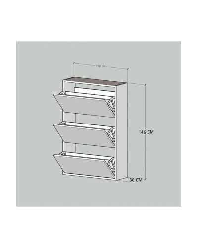 Ayaqqabı üçün tumba Moon ev_12115500, LDSP, ağ, 110x73x24 sm