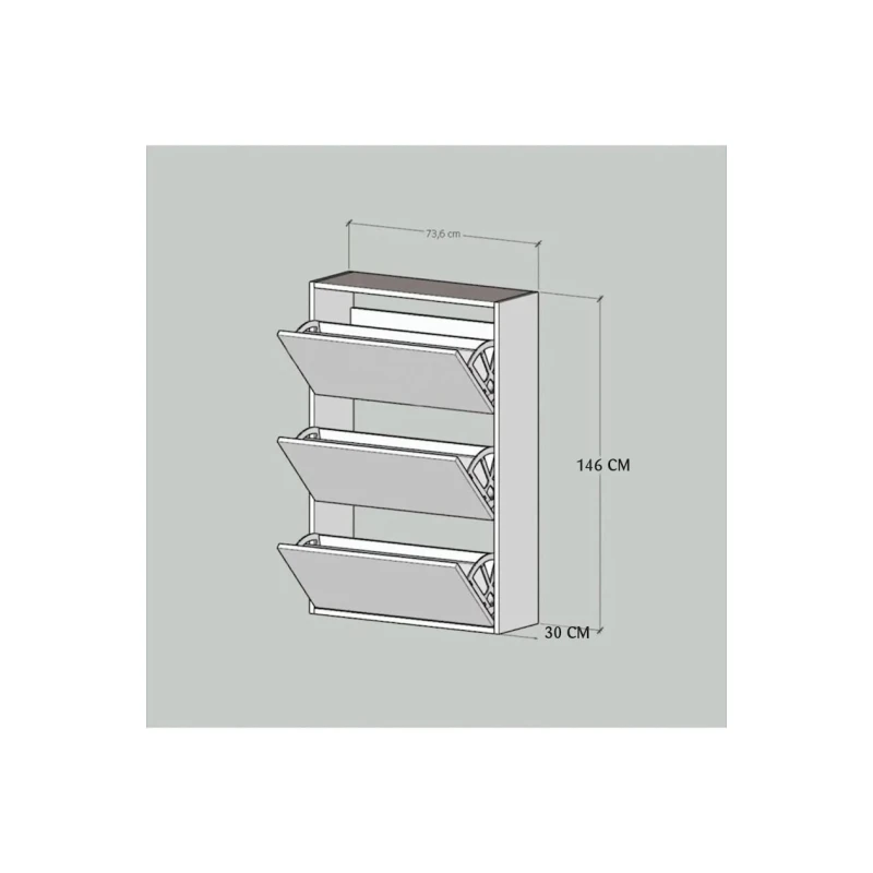Тумба для обуви Moon ev_12115500, ЛДСП, белая, 110x73x24 см