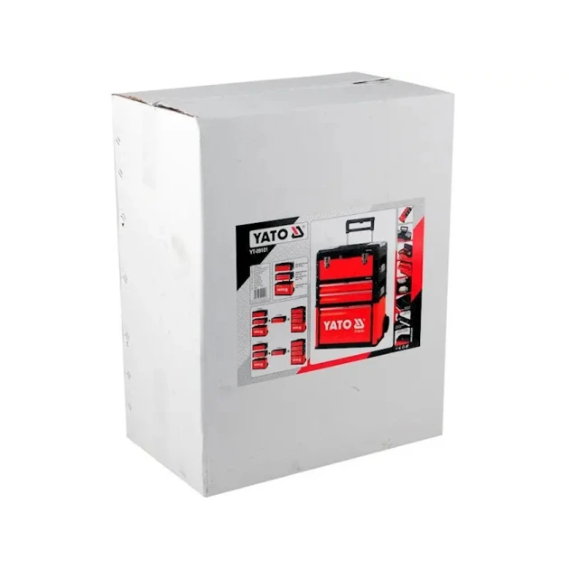 Ящик-тележка для инструментов Yato YT-09101, 52х32х72 см, черный/красный