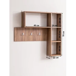 Вешалка с полками Letta Votan, 78x16х101 см, ЛДСП, бежевый Вешалка с полками Letta Votan, 78x16х101 см, ЛДСП, бежевый