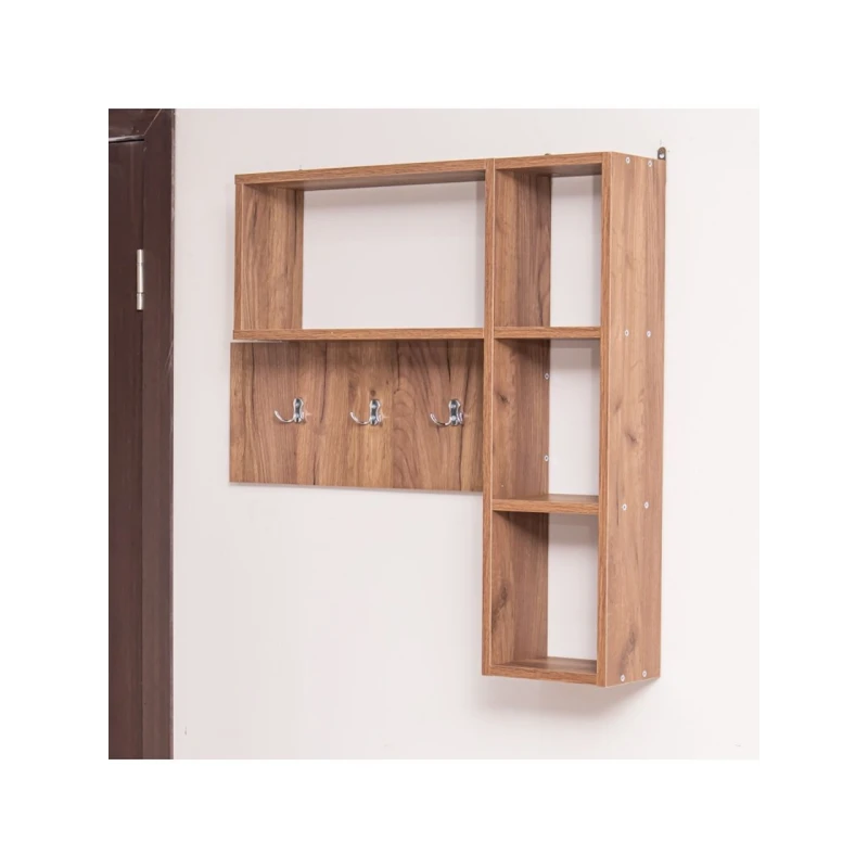 Вешалка с полками Letta Votan, 78x16х101 см, ЛДСП, бежевый Вешалка с полками Letta Votan, 78x16х101 см, ЛДСП, бежевый