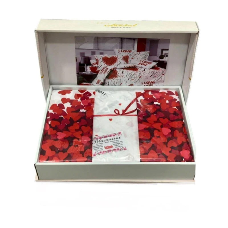 Комплект постельного белья Bluemarine Home YT-BL-028, двуспальный, хлопок, белый/красный Комплект постельного белья Bluemarine Home YT-BL-028, двуспальный, хлопок, белый/красный