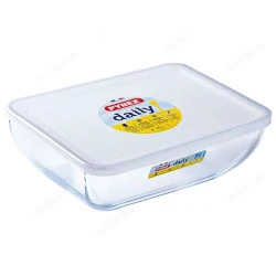 Bişirmə üçün qəlib Pyrex Daily, qapaqlı, şüşə, şəffaf, 27x22 sm, 3.5 l