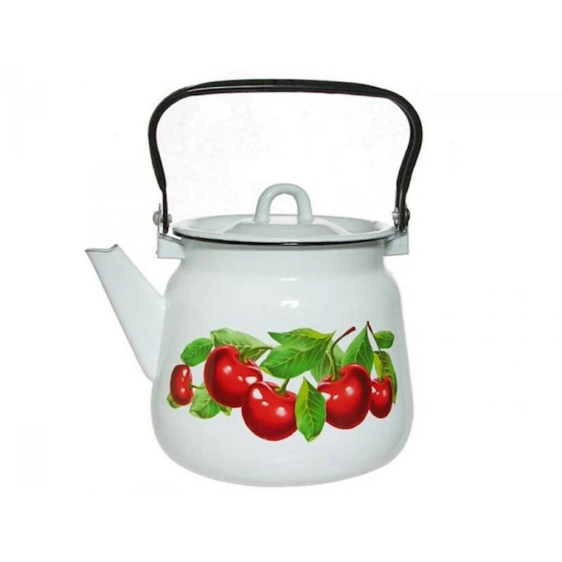 Чайник СтальЭмаль Вишневый сад С2716*55 3500 мл, белый Чайник СтальЭмаль Вишневый сад С2716*55 3500 мл, белый