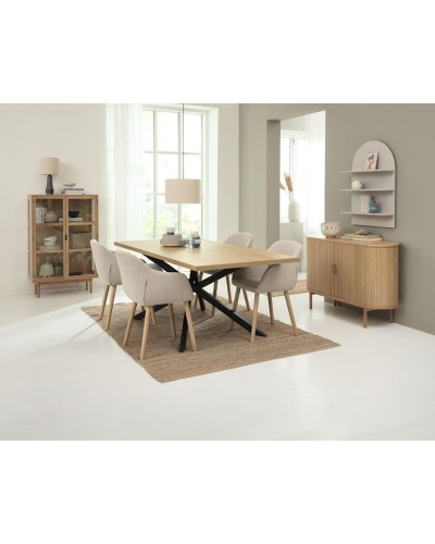 Yemək masası JYSK Nortoft, 95x200x75 sm, bej/qara