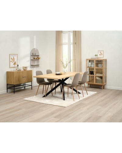 Yemək masası JYSK Nortoft, 95x200x75 sm, bej/qara