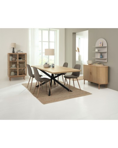 Yemək masası JYSK Nortoft, 95x200x75 sm, bej/qara