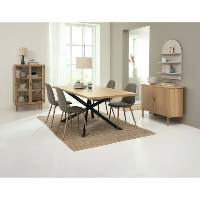 Yemək masası JYSK Nortoft, 95x200x75 sm, bej/qara Yemək masası JYSK Nortoft, 95x200x75 sm, bej/qara