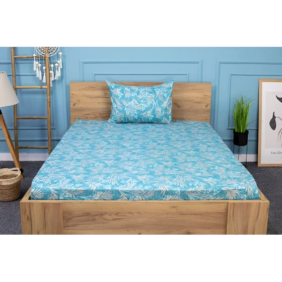 Комплект постельного белья Moon Star ZZ-ZZ-0159, простыня 100х200 см, наволочка 50х70 см, односпальный, хлопок, голубой Комплект постельного белья Moon Star ZZ-ZZ-0159, простыня 100х200 см, наволочка 50х70 см, односпальный, хлопок, голубой