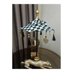 Декоративный зонт Bali BÇ-003, чено-белый, 60 см