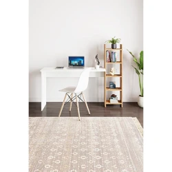 Письменный стол ev_12116183, ламинат, белый/коричневый, 170x60x120 см