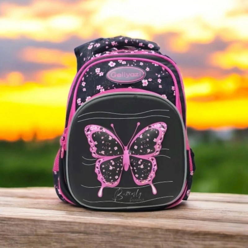 Məktəbli bel çantası Geliyazi GG-ZZ-025, poliester, qara/çəhrayı Məktəbli bel çantası Geliyazi GG-ZZ-025, poliester, qara/çəhrayı