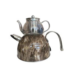 Набор чайников HausRoland 00057, 3 л + 700 мл, нержавеющая сталь, коричневый