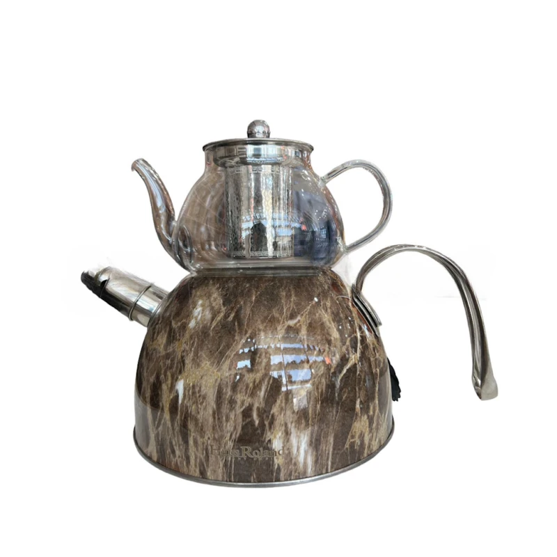 Набор чайников HausRoland 00057, 3 л + 700 мл, нержавеющая сталь, коричневый Набор чайников HausRoland 00057, 3 л + 700 мл, нержавеющая сталь, коричневый