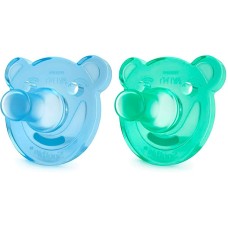 Əmziklər dəsti Philips AVENT Soothie Shapes, ortodontik, 0-3 ay, silikon, 2 əd, mavi