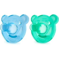 Əmziklər dəsti Philips AVENT Soothie Shapes, ortodontik, 0-3 ay, silikon, 2 əd, mavi
