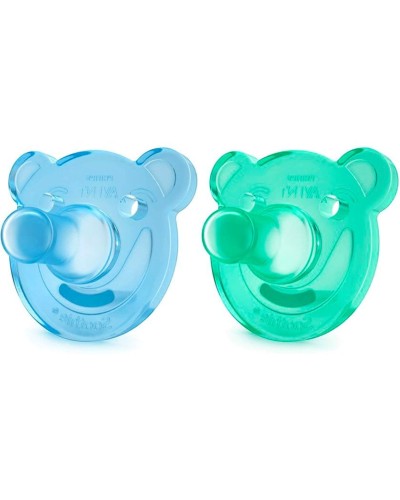 Əmziklər dəsti Philips AVENT Soothie Shapes, ortodontik, 0-3 ay, silikon, 2 əd, mavi