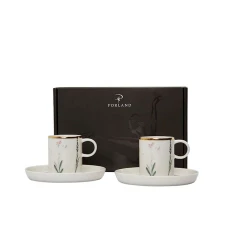 Набор кофейный Porland Botanical 04ALM005323, 85 мл, 4 предмета, белый