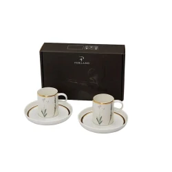 Набор кофейный Porland Botanical 04ALM005323, 85 мл, 4 предмета, белый