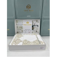 Yataq dəsti FIRST HOME Orkide, İnci, Menekşe, Manolya, Pandora, Fleur Satin, güpürlü, mələfə 250x250 sm, yorğan üzü 200x220 sm, yastıq üzü 50x70 sm 2 əd, ikinəfərlik, 100% pambıq, satin - TP-TK-236