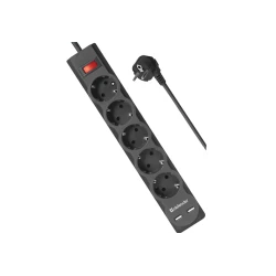 Сетевой фильтр Defender DFS 751 1.8 м, 2.1A, 5-розеточный