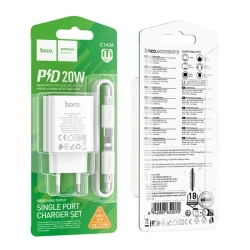 Адаптер для зарядки с одним портом USB-C PD 20 Вт, Hoco C143A