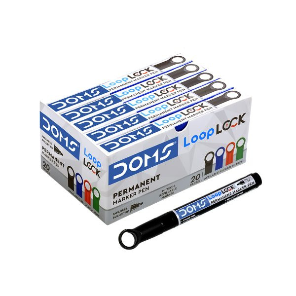 Перманентный маркер DOMS 8326, 1 шт, черный Перманентный маркер DOMS 8326, 1 шт, черный