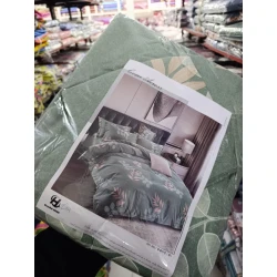 Комплект постельного белья MiraNova CTS-012, простыня 160х220 см, пододеяльник 160х220 см, наволочка 70х70 см, односпальный, хлопок, зеленый