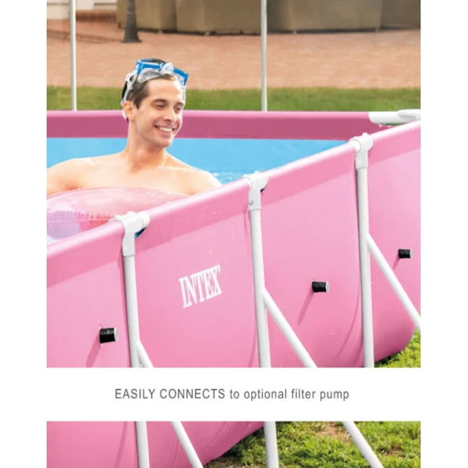Бассейн каркасный Intex Rectangular Frame H28225588266NP, 220x150x60 см, 1662 л, розовый Бассейн каркасный Intex Rectangular Frame H28225588266NP, 220x150x60 см, 1662 л, розовый